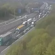 M1 Motorway Closed Both Ways After Car Crashes Off Bridge Near Leicester
