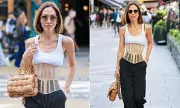 Myleene Klass Stuns in Chic Corset Top Arriving at Smooth Radio Studios