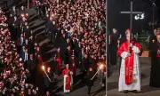 Pope Leo XIV Carries Cross Through Good Friday Procession in Historic Rome Event