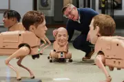 Robot Dogs with Musk and Zuckerberg Heads Roam Berlin Gallery