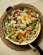 Rukmini Iyer's Chilli Eggs with Miso Beans and Spinach Recipe