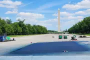 Trump's 'Pool Guy' Paints Lincoln Memorial Reflecting Pool Blue