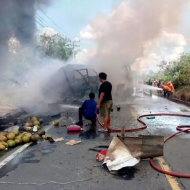 16 Killed in Indonesia Bus-Tanker Head-On Collision and Fire