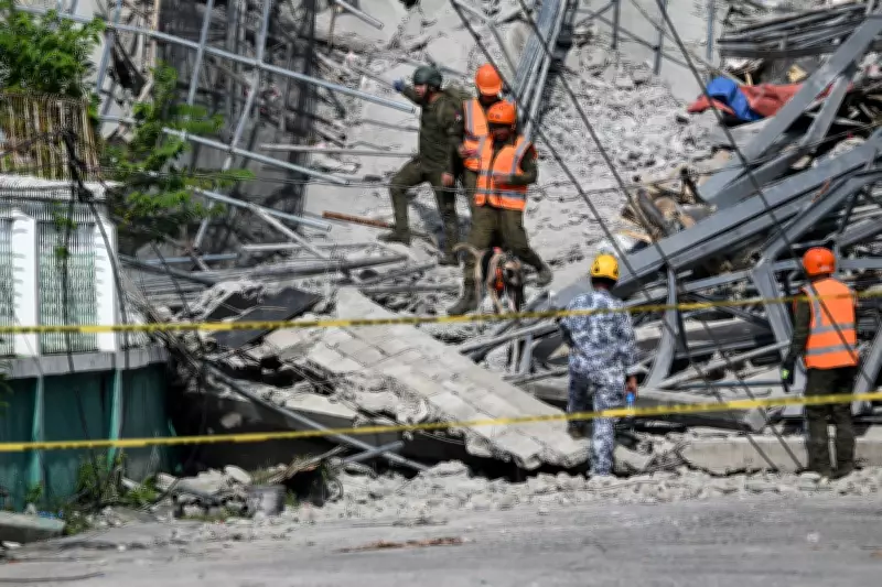 3 dead, 17 missing after hotel collapse in Philippines
