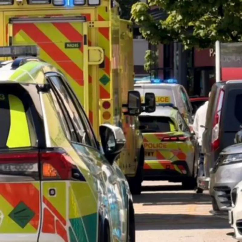 Air Ambulance and Police at M&S Llandudno Emergency Incident