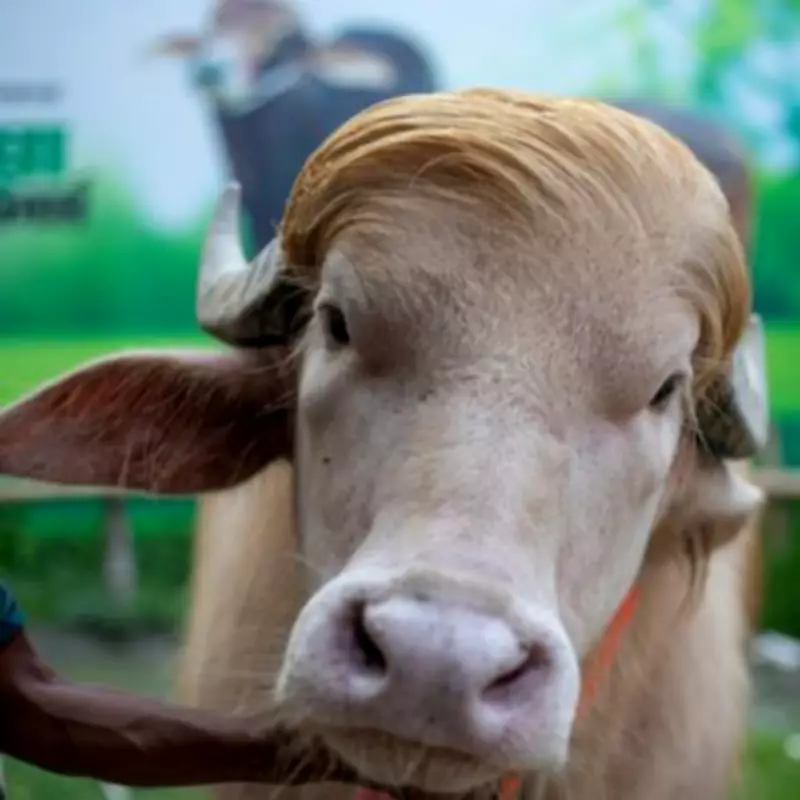 Albino Buffalo Resembling Donald Trump to Be Sacrificed for Eid
