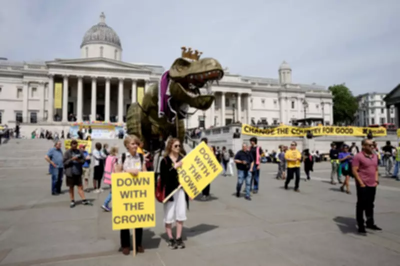 Anti-Monarchy Protesters March in London Demanding Abolition