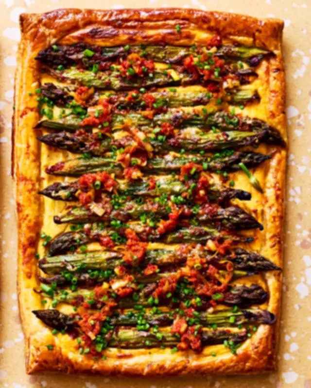 Asparagus Kimchi Tart: A Vibrant Spring Recipe by Kenji Morimoto