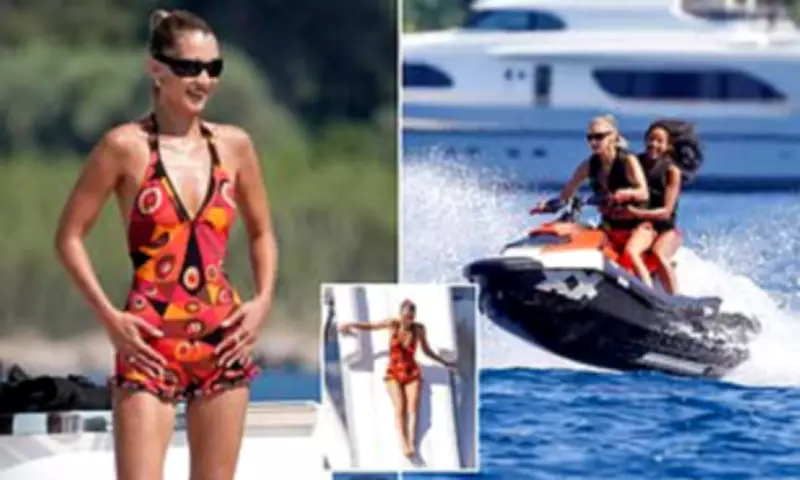 Bella Hadid Jetskis in French Riviera with Pal Fanny Bourdette-Donon