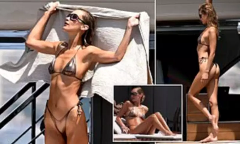 Bella Hadid Stuns in Metallic Bikini During Yacht Outing in South of France