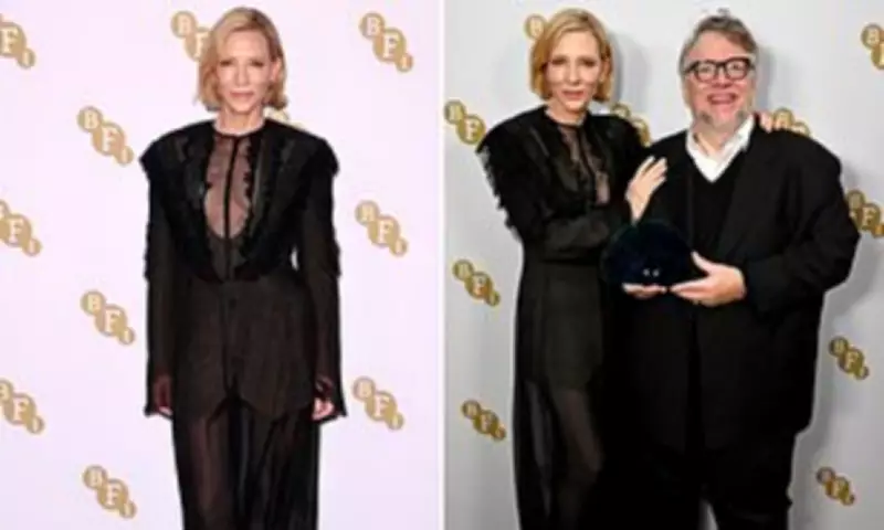 Cate Blanchett Stuns in Sheer Dress at BFI Fellowship Event for Guillermo del Toro