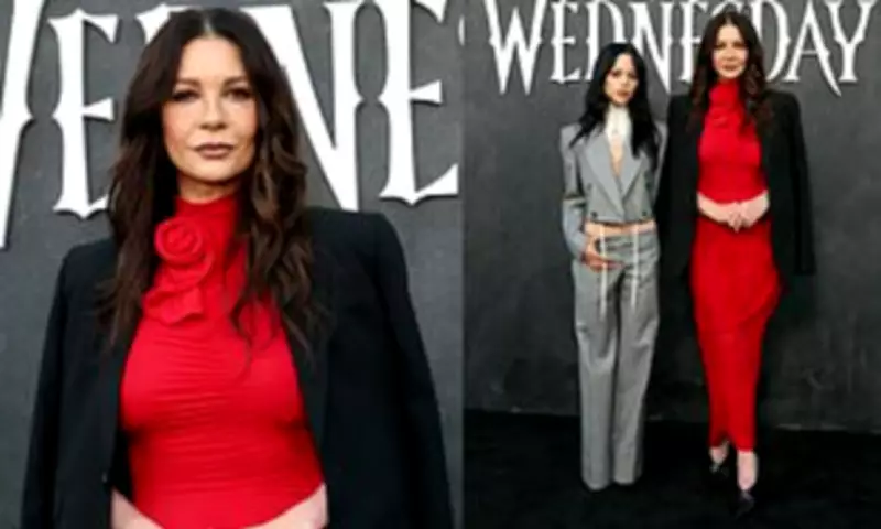 Catherine Zeta-Jones and Jenna Ortega Stun at Wednesday Event in LA