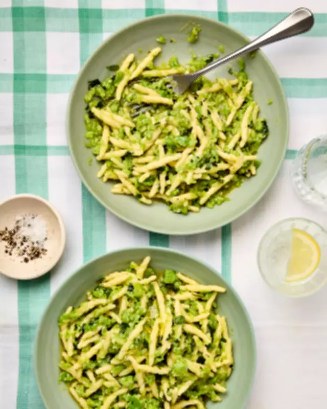 Chopped Broad Bean Trofie with Mint and Lemon Recipe