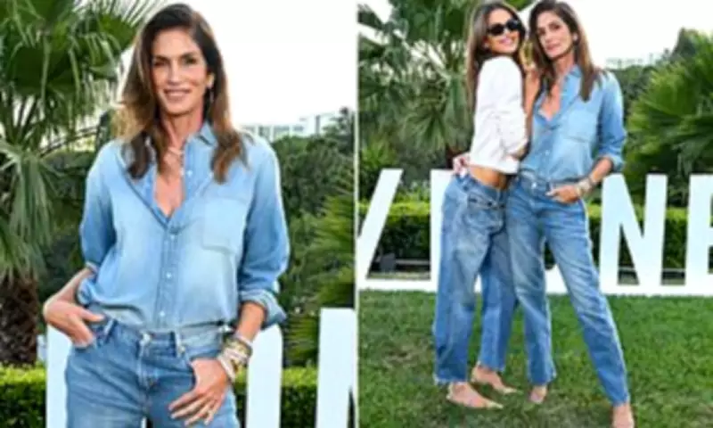 Cindy Crawford, 60, Stuns in Double Denim with Daughter Kaia Gerber at Short/Cuts Launch