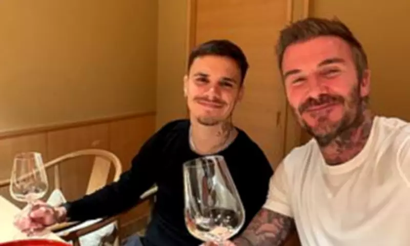 David Beckham enjoys sushi dinner with son Romeo amid family rift