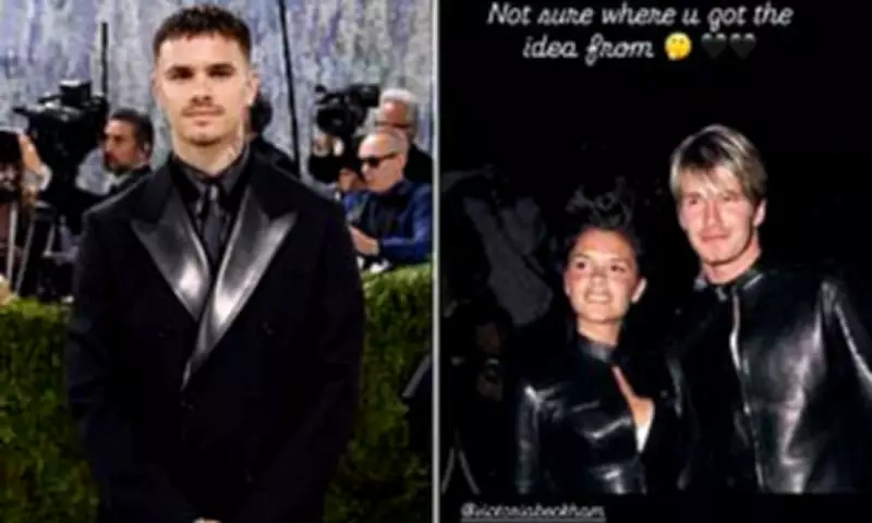 David Beckham Jokes Romeo Copied His Iconic 90s Leather Look for Met Gala Debut