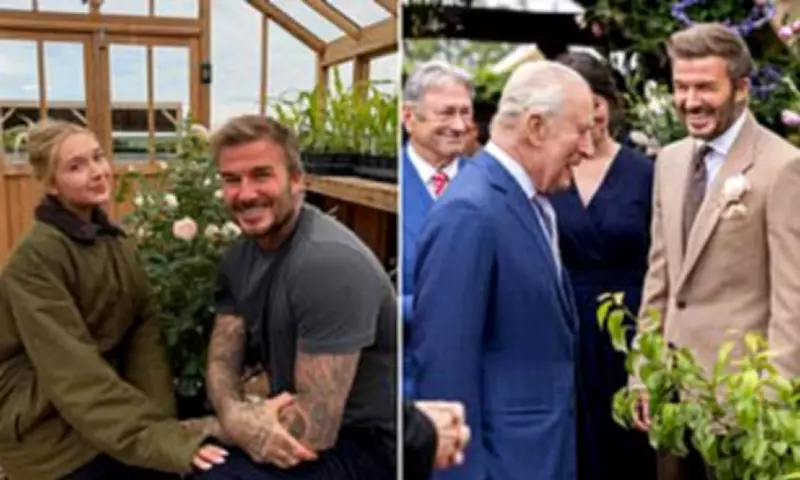 David Beckham Poses with Daughter Harper and His Namesake Rose at Cotswolds Home