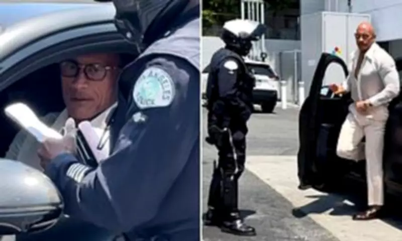 Dwayne Johnson Gets Tinted Windows Ticket After Walk of Fame Ceremony