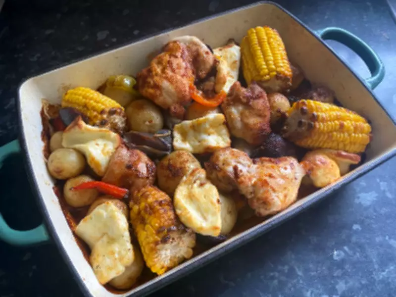 Easy Peri Peri Chicken and Halloumi Traybake Recipe for Midweek Dinners