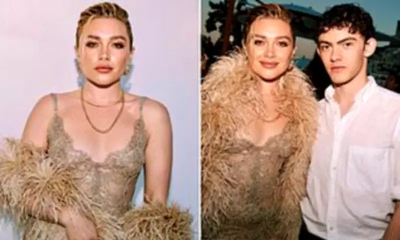 Florence Pugh Stuns in Sheer Lace Dress at Harris Reed's Ibiza Birthday Bash