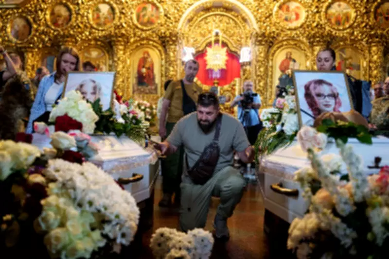 Funeral Held in Kyiv for Two Young Sisters Killed in Russian Missile Strike