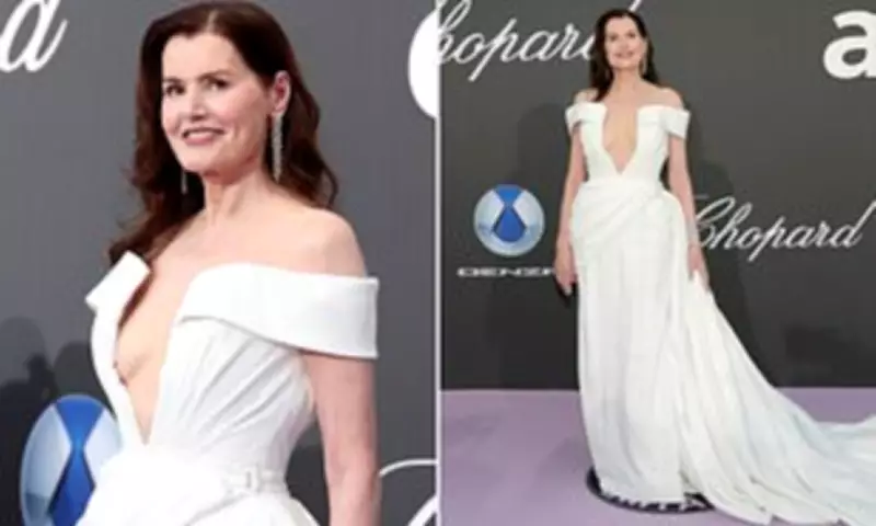 Geena Davis, 70, Stuns in Daring Gown at Cannes amfAR Gala