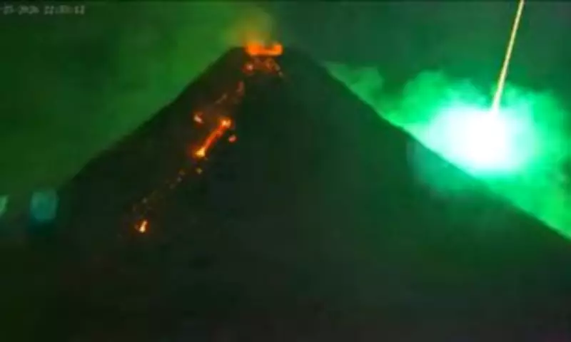 Green Meteor Blazes Over Erupting Mount Mayon Volcano in Philippines