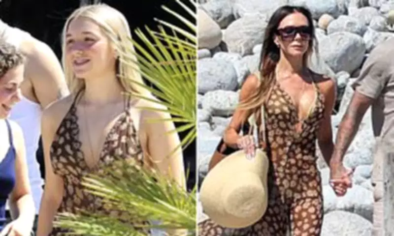 Harper Beckham, 14, Wears Mum Victoria's Dress in Ibiza as Beauty Brand Plans Hit Snag