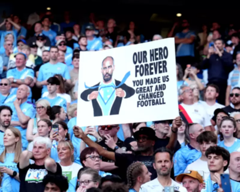 ‘He will be for ever our boss’: Manchester City fans pay tribute to Pep Guardiola