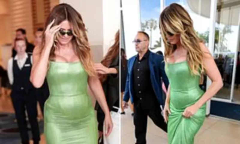 Heidi Klum Stuns in Strapless Lime Green Dress at Cannes Film Festival