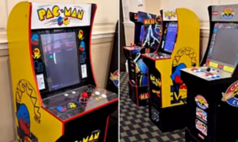 Inside migrant hotel: arcade games, air hockey, and pool tables for asylum seekers