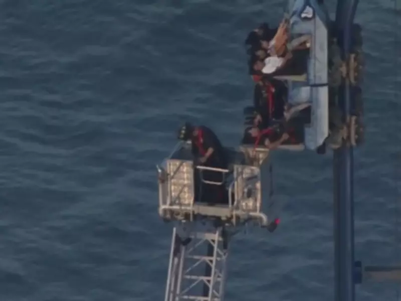 Iron Shark Roller Coaster Malfunction Strands Riders Above 90-Degree Drop in Texas