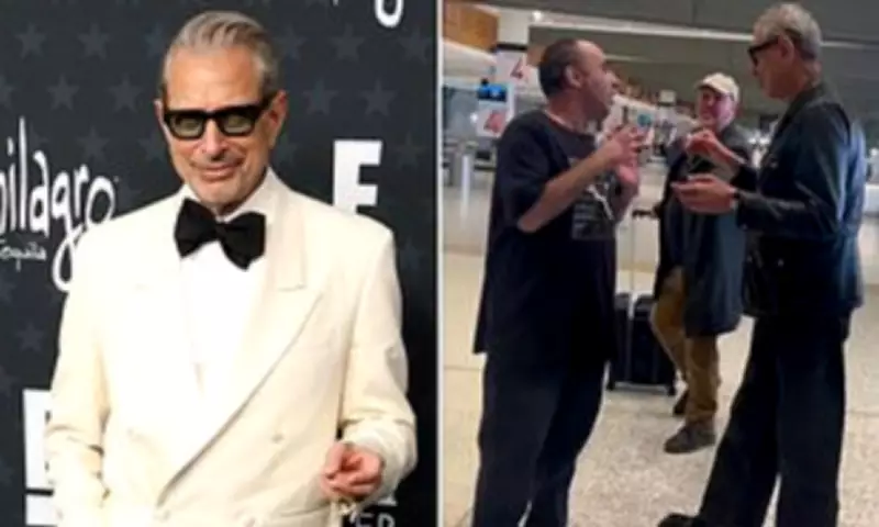Jeff Goldblum Pulls Away from Overzealous Fan's Hug at Sydney Airport
