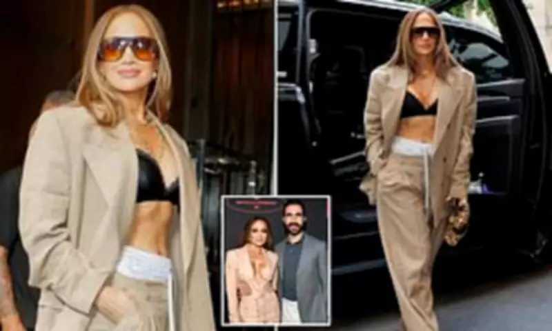 Jennifer Lopez Shows Off Toned Abs in NYC While Promoting New Netflix Film