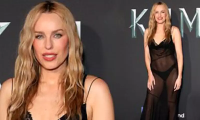 Jessica McNamee Stuns in Sheer Black Gown at Mortal Kombat II Premiere