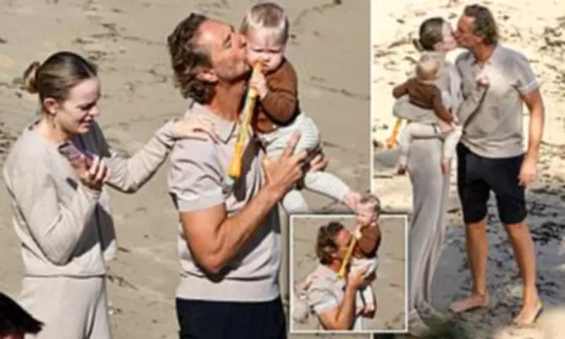 Justin Hemmes and Madeline Holtznagel Share Rare PDA with Son Jaegar