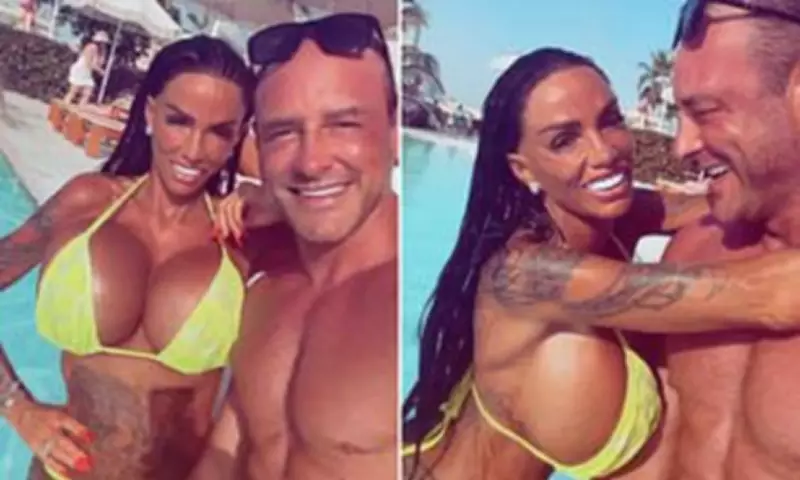 Katie Price Flaunts Curves in Yellow Bikini as Husband Teaches Her Arabic in Dubai Pool Video