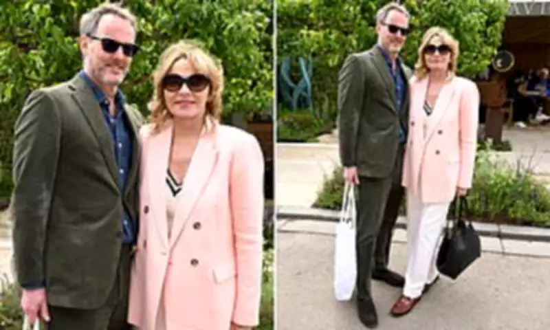 Kim Cattrall Makes Rare Public Appearance with Husband at Chelsea Flower Show