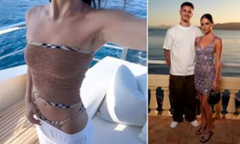 Kim Turnbull Stuns in Burberry Swimwear on Ibiza Yacht with Beckhams