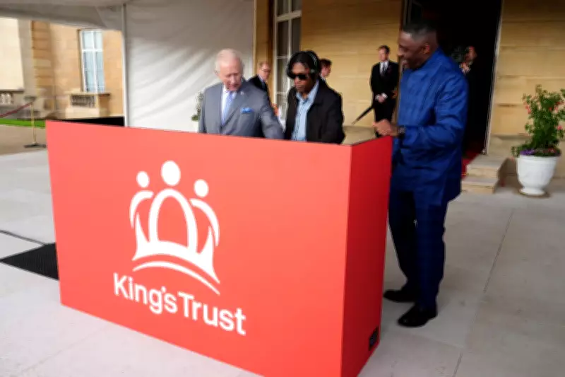 King Charles DJs with Idris Elba at Buckingham Palace garden party