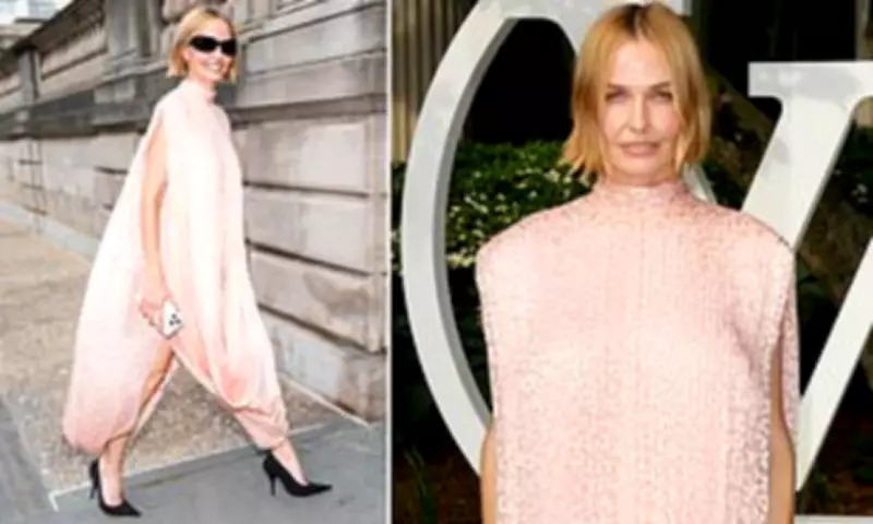 Lara Worthington Stuns in $27,300 Gown at Louis Vuitton Show in New York