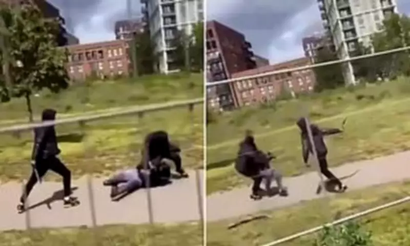Masked Teen Gang Brawl with Machetes in London Park Caught on Video