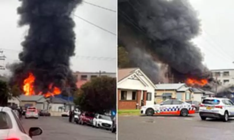 Massive Fire Engulfs Newcastle Warehouse, 60 Firefighters Battle Blaze