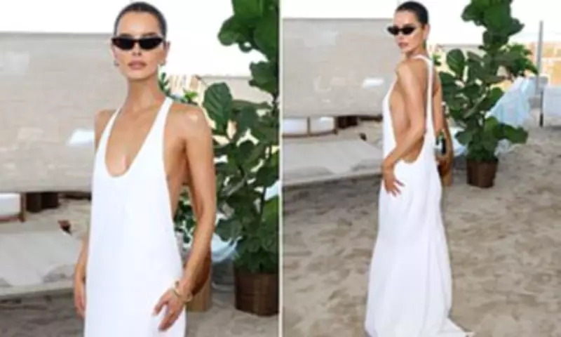 Maura Higgins Stuns in White Dress at Sports Illustrated Party in Miami
