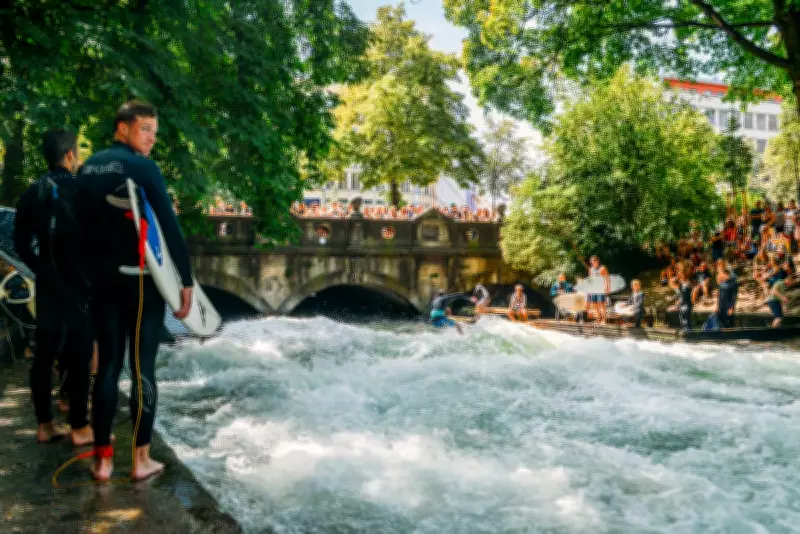 Munich's Eisbach Wave Reopens for Summer After Natural Revival