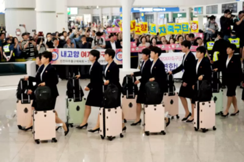 North Korean Women's Soccer Team Arrives in South Korea for AFC Tournament