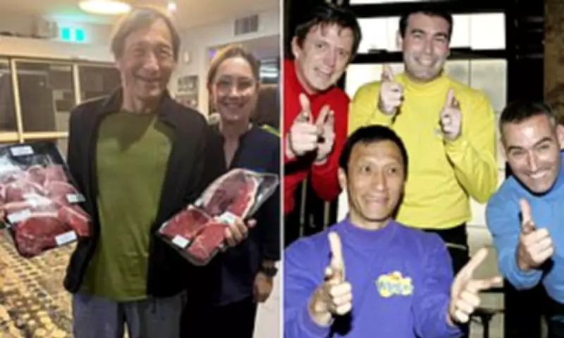 Original Purple Wiggle Jeff Fatt Wins Meat Tray Raffle at NSW Bowling Club
