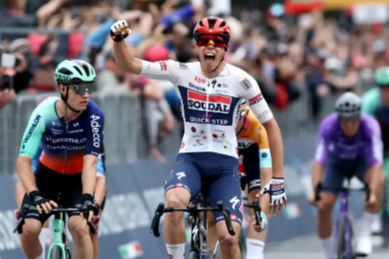 Paul Magnier Wins Crash-Marred Giro d'Italia Stage One, Takes Pink