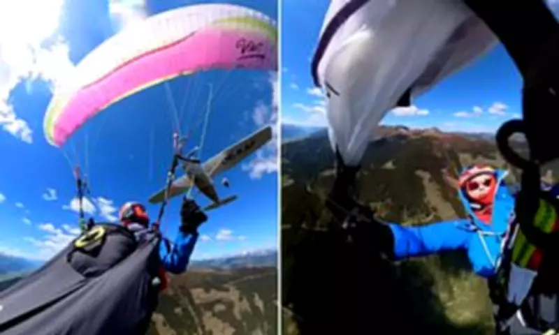 Plane Collides with Paraglider Mid-Air, Tearing Parachute in Shocking Footage