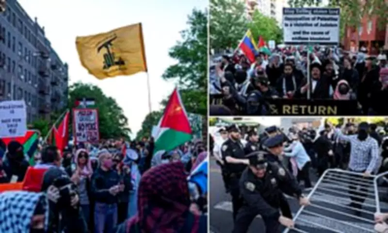 Pro-Palestinian Protesters Wave Hezbollah Flag in Jewish NYC Neighborhood